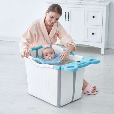 Multifunctional folding baby bathtub