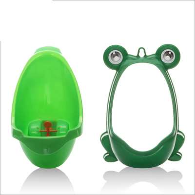 2018 hot selling lovely frog urinal boy toilet training plastic baby potty suck or hang on the wall